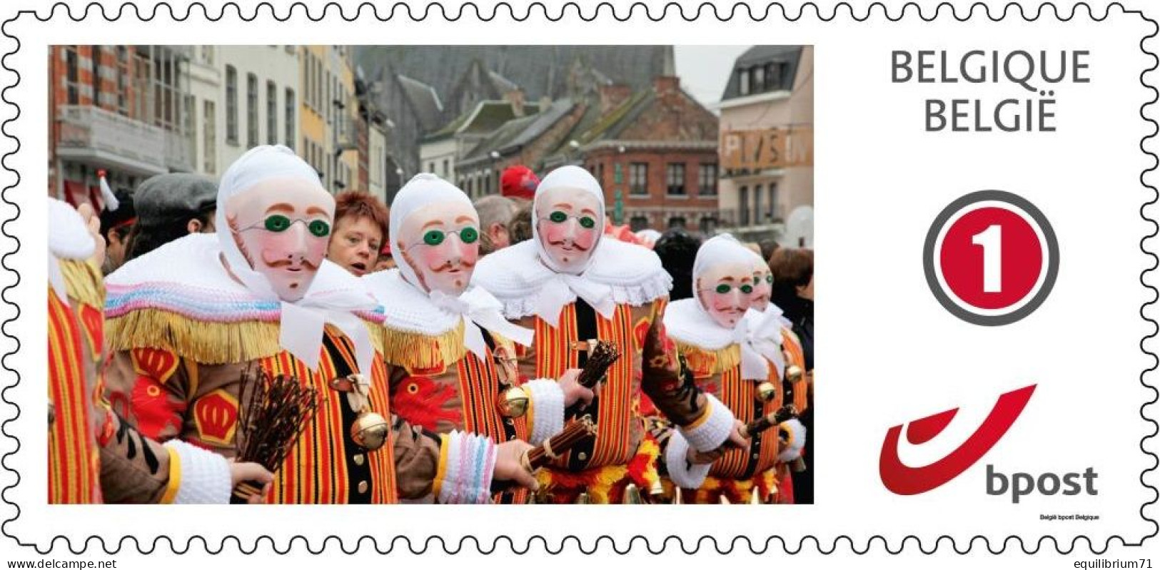 DUOSTAMP** / MYSTAMP** - La Belgique En Fête / Belgie Viert Feest - SPECIAL EDITION - Autocollant / Zelfklevend - Carnaval