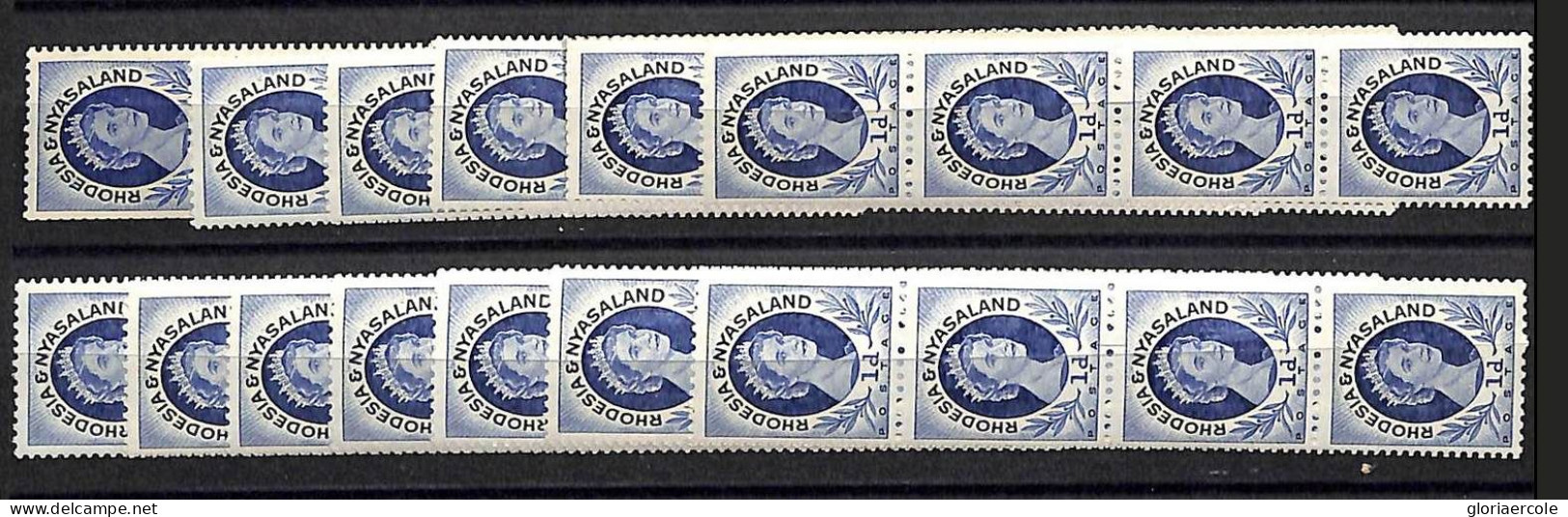 ZA0031 - RHODESIA NYASALAND - STAMP LOT - SG # 1a*41 + 2a/b*60  -  MINT MNH - Rhodesië & Nyasaland (1954-1963)