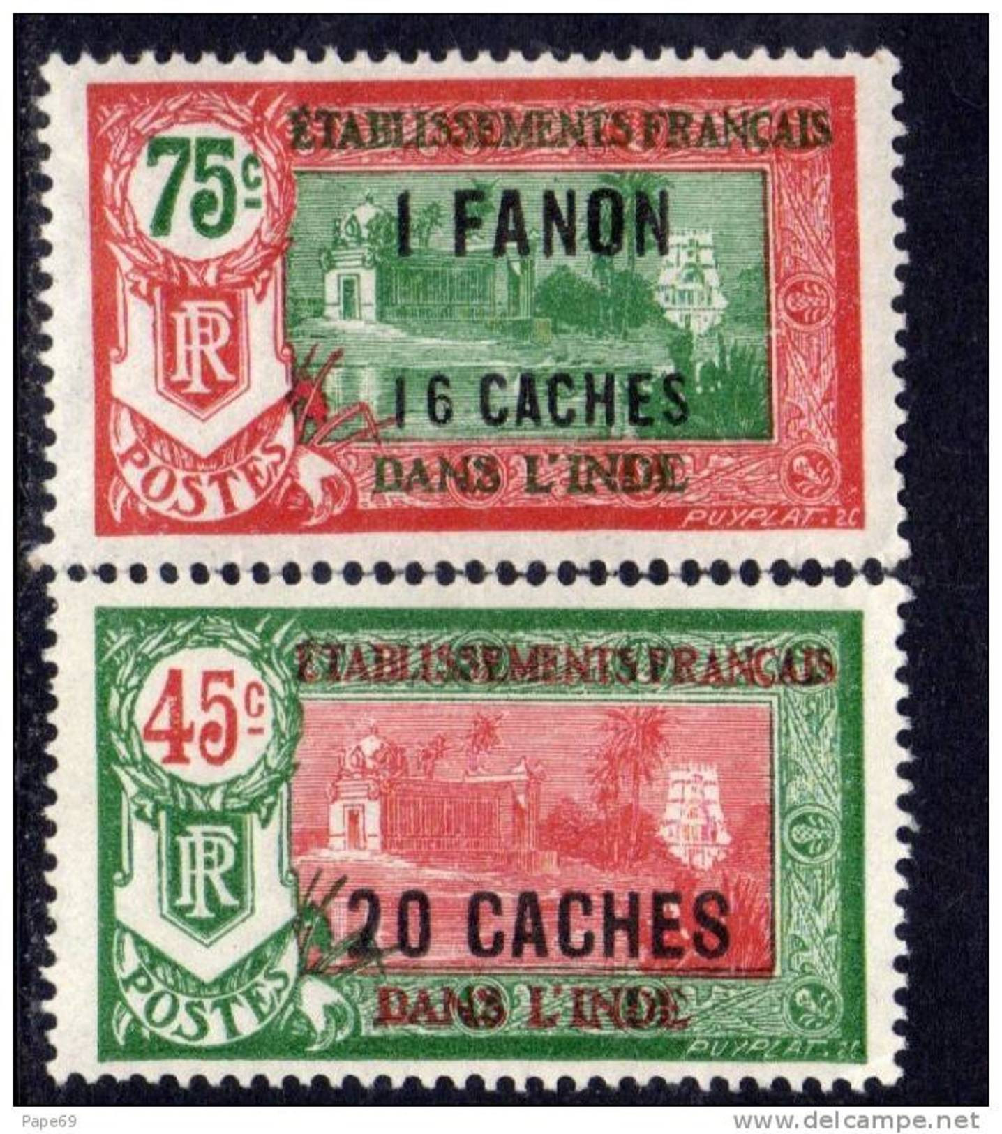 Inde N° 79 / 80 X  La Paire Surchargée  Trace De  Charnière Sinon TB - Unused Stamps