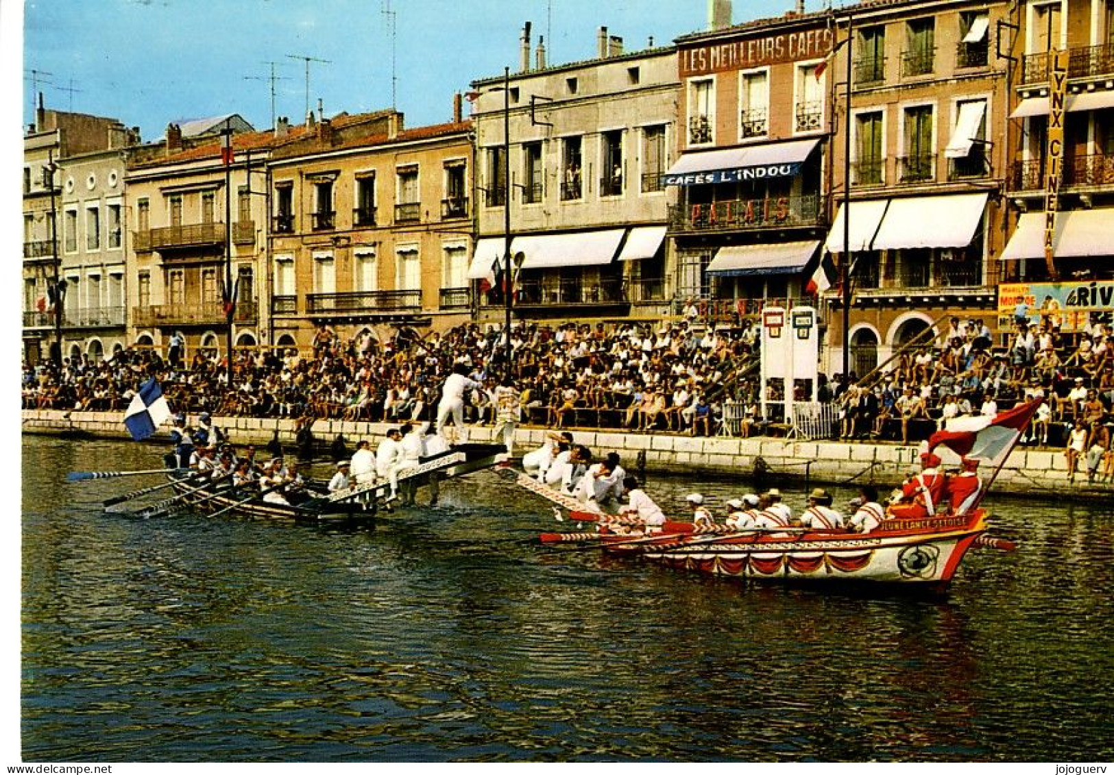 Sete Les Joutes Sur Le Canal ( Café De L' Indou , Lynx Cinéma ...timbrée En 1971 - Rowing
