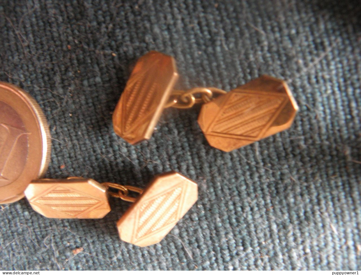 Vintage Boutons De Manchette Plaque Or.. - Cuff Links & Studs