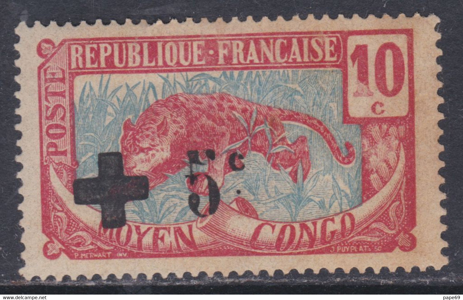 Congo N° 65 X Au Profit De La Croix-Rouge, Surcharge Noire  Trace De Charnière, TB - Unused Stamps