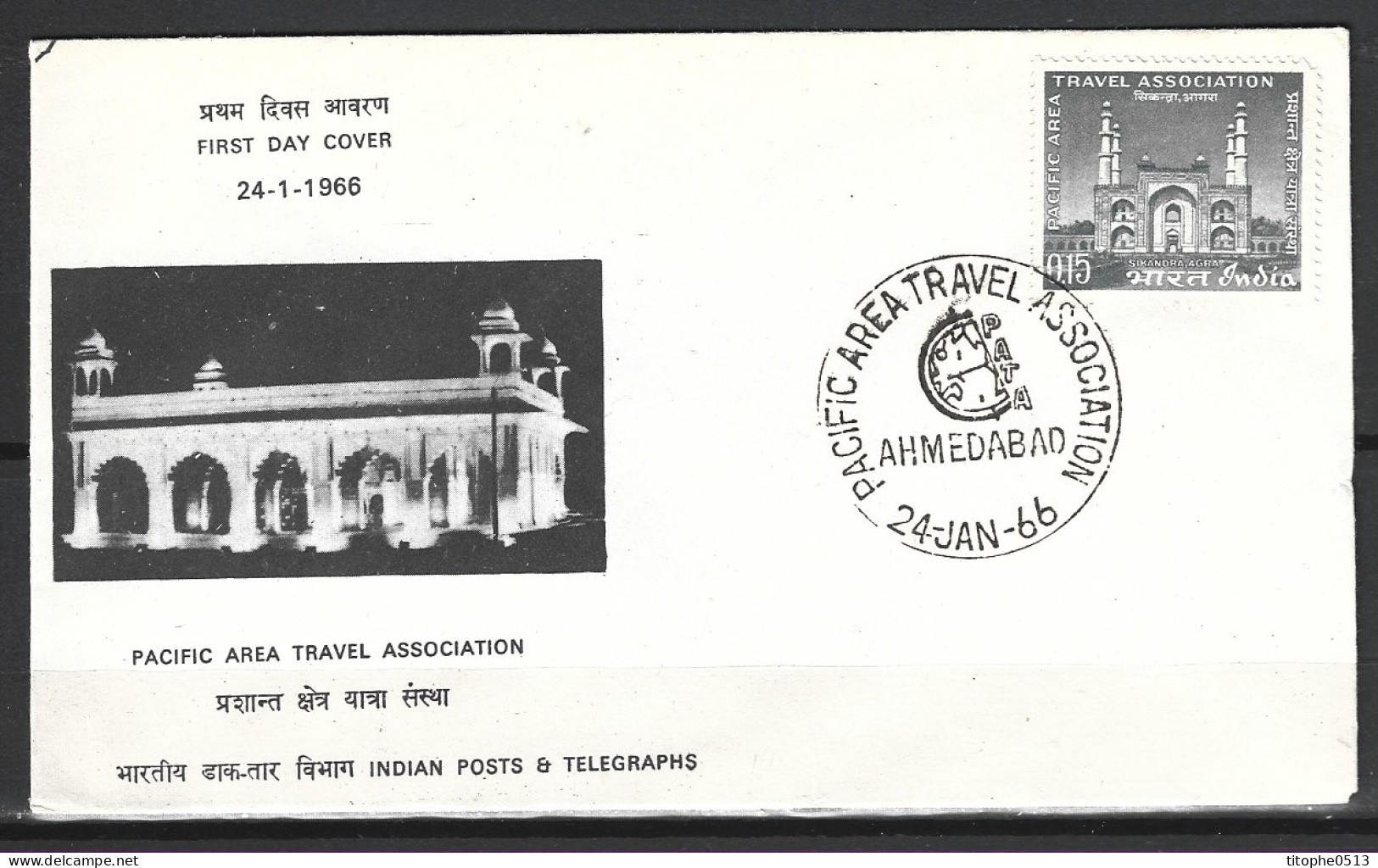 INDE. N°200 Sur Enveloppe 1er Jour (FDC) De 1966. Conférence Du Tourisme Pour Le Pacifique. - FDC