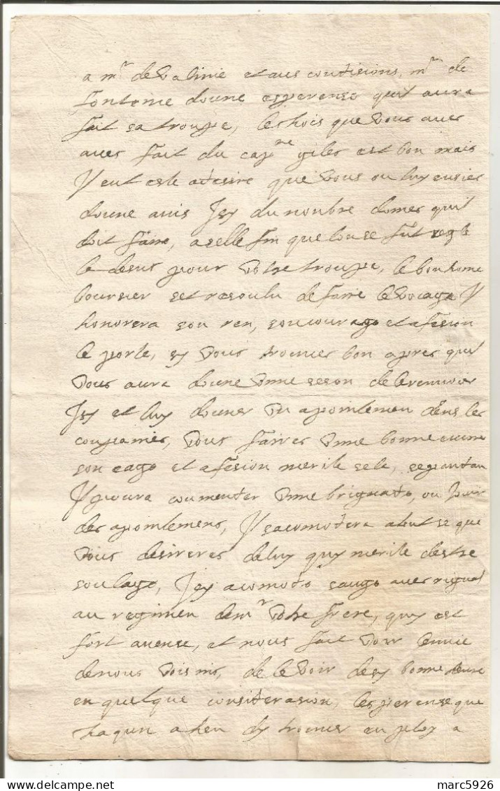 N°1767 ANCIENNE LETTRE DE LECOMTE AU DUC DE BOUILLON AVEC CACHET DE CIRE ET RUBAN DATE 1625 - Documenti Storici