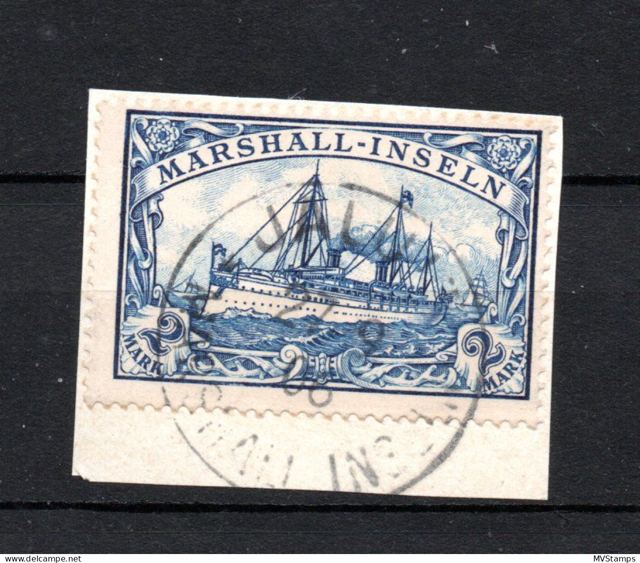 Marshall Islands 1901 Old 3 Mark Stamp, Proved BPP (Michel 23) Nice Used On Coverpart - Isole Marshall