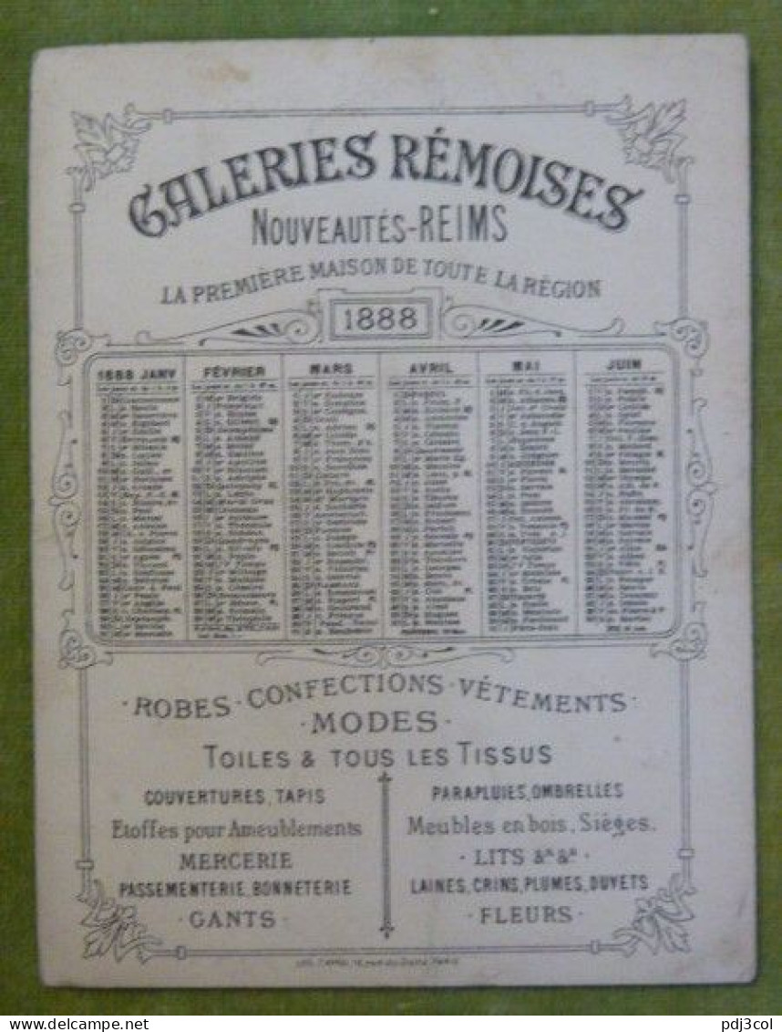 Chromo Galeries Rémoises - Jean-Baptiste LULLY Né à Florence (1633-1687) - Calendrier 1er Semestre 1888 - Autres & Non Classés