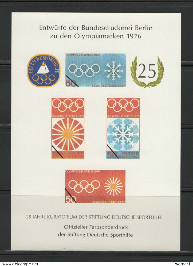 Germany 1996 Olympic Games Vignette From 1976 Innsbruck With Overprint "Kuratorium" MNH - Sonstige & Ohne Zuordnung