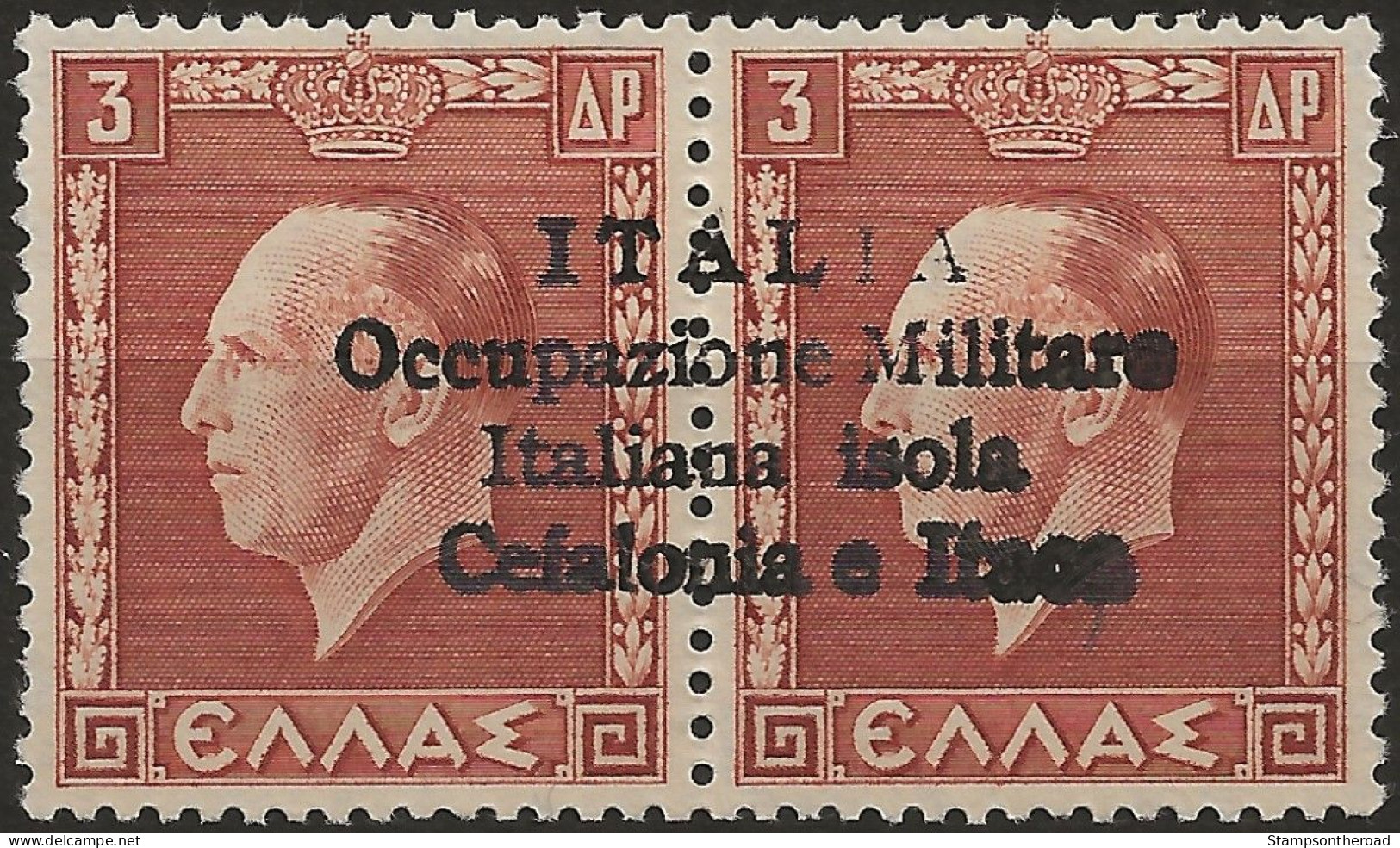 OICI41L-1941 Occup. Italiana CEFALONIA E ITACA, Sass. Nr. 41, Francobollo Nuovo Con Traccia Di Linguella */ - Cefalonia & Itaca