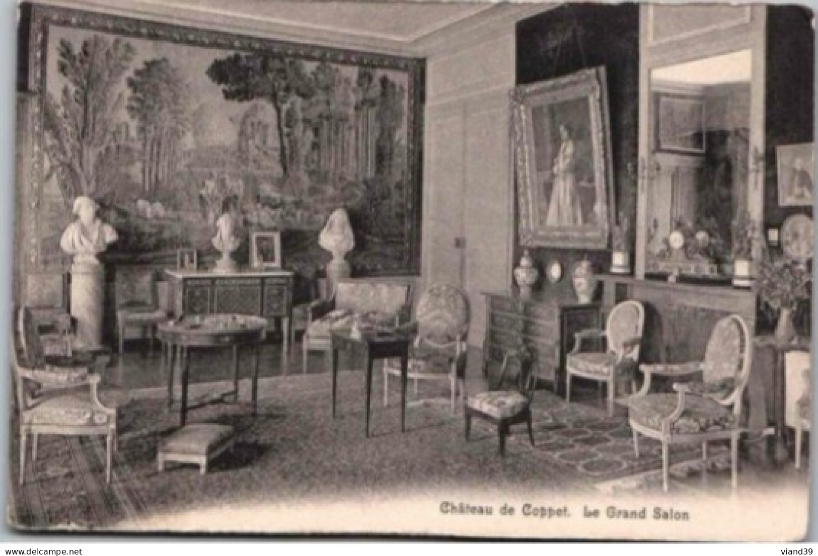 CPA. -   Château De Coppet, Le Grand Salon.      Non écrite. - Coppet