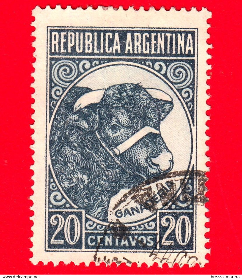 ARGENTINA - Usato - 1942 - Prodotti Del Paese - Allevamento Del Bestiame - Toro - 20 - Gebruikt