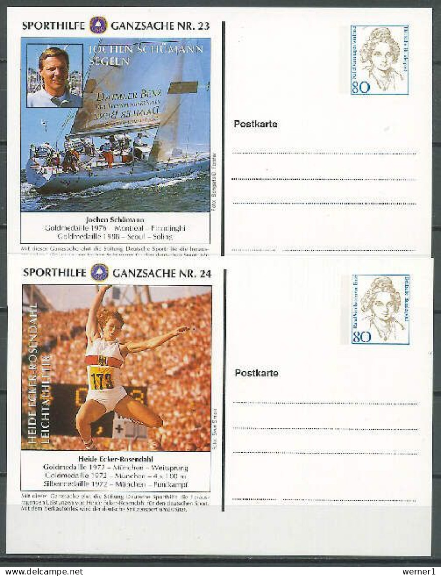 Germany 1995 Olympic Games Winners, 8 Commemorative Postcards No. 13-16 And 21-24 - Sonstige & Ohne Zuordnung