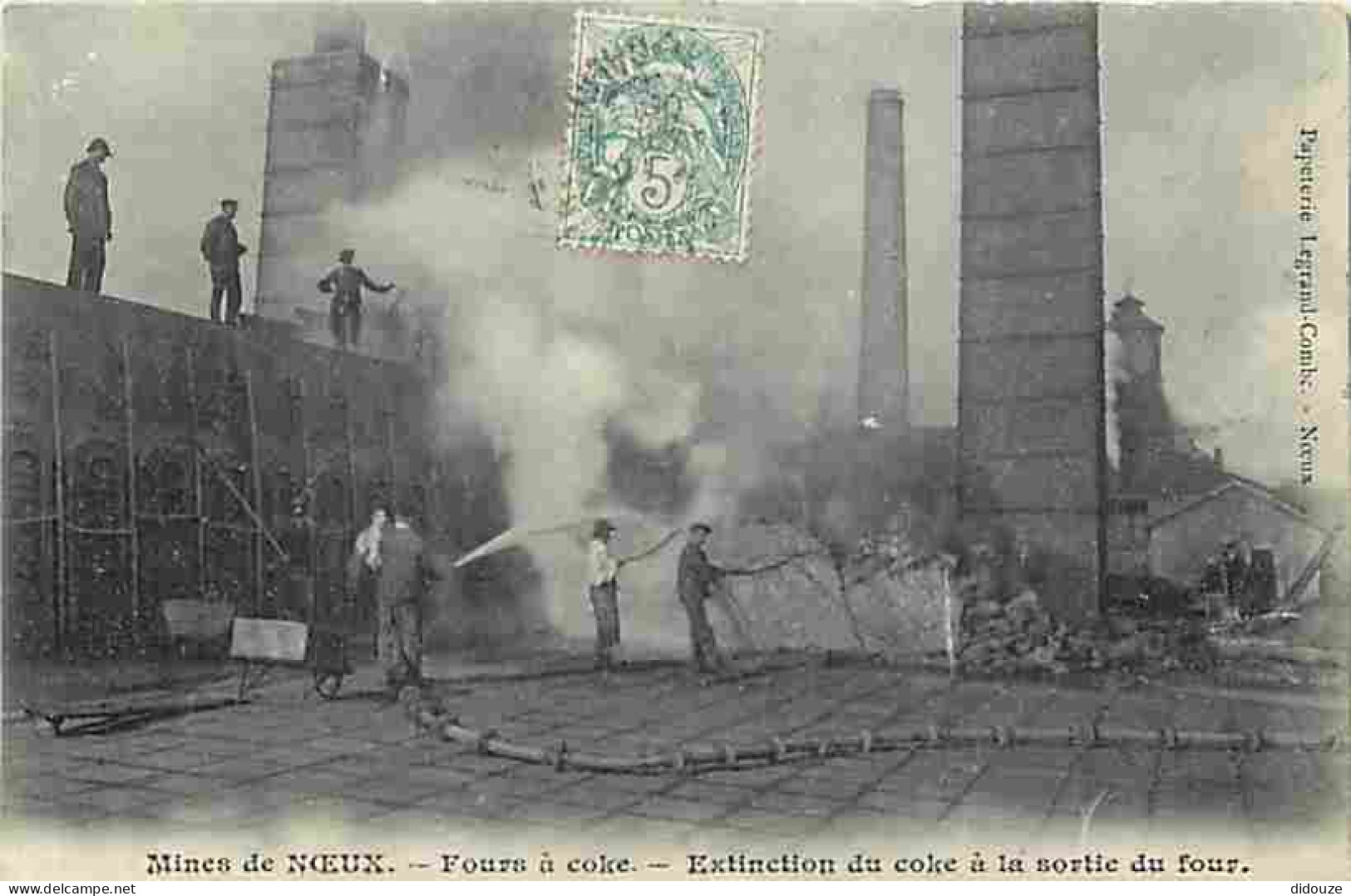 62 - Noeux Les Mines - Fours à Coke - Extinction Du Coke à La Sortie Du Four - Animé - Ecrite - CPA - Voir Scans Recto-V - Noeux Les Mines