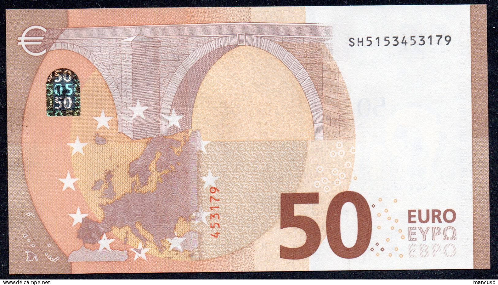 50 EURO ITALY  LAGARDE S051 SH  Ch  "15"  UNC - 50 Euro