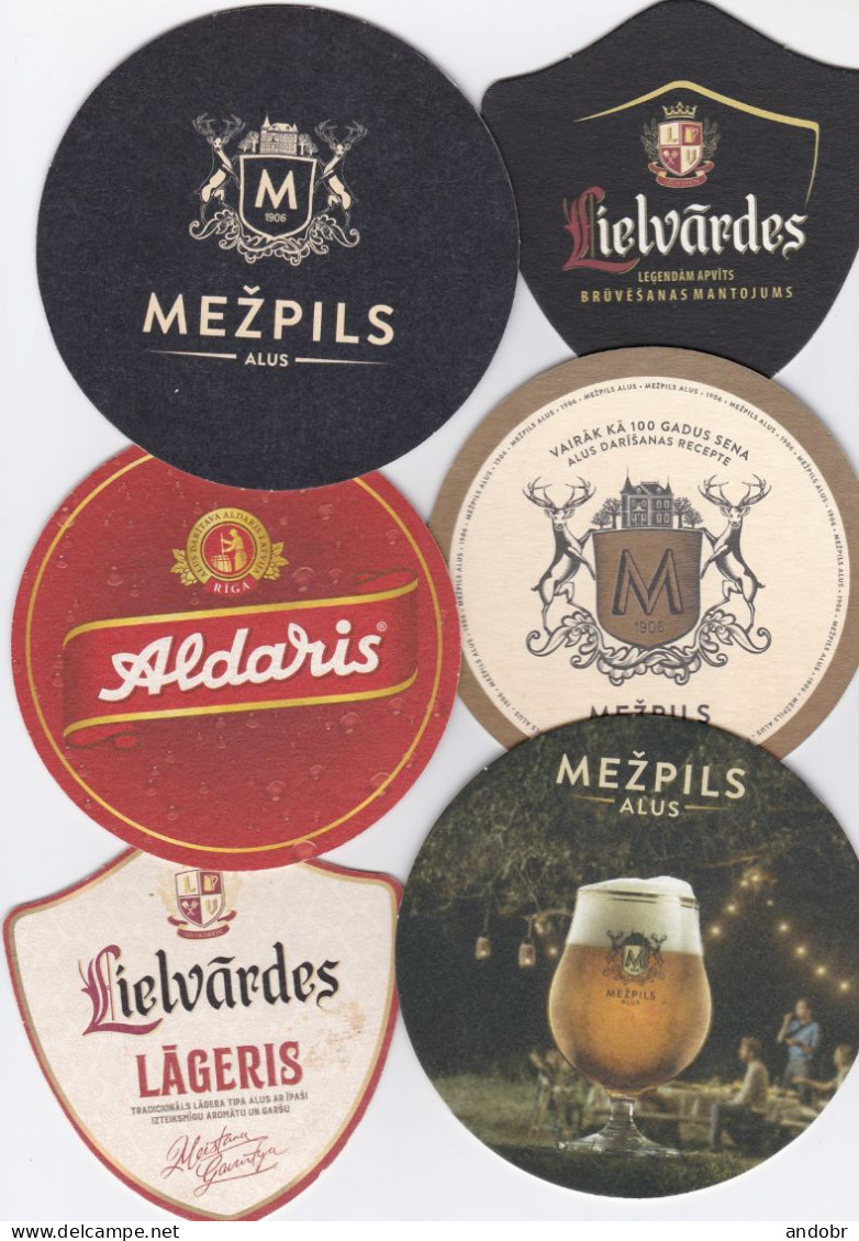 Set Of 6 Different Beer Mats/coasters From Latvia - Bierdeckel