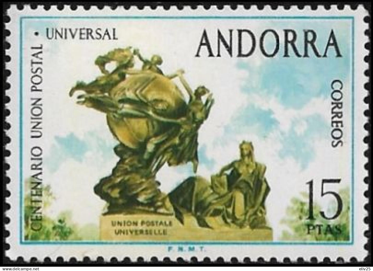 Andorra (Spanish Post) 1974, 100 Years Of The Universal Postal Union (UPU) - 1 V. MNH - UPU (Unión Postal Universal)