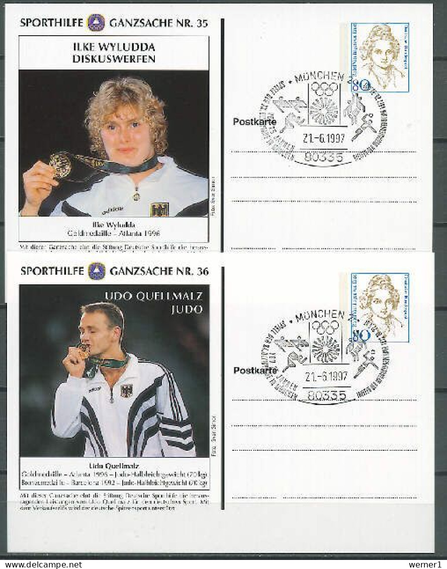 Germany 1996/1997 Olympic Games Winners 8 Commemorative Postcards No. 29-36 - Sonstige & Ohne Zuordnung