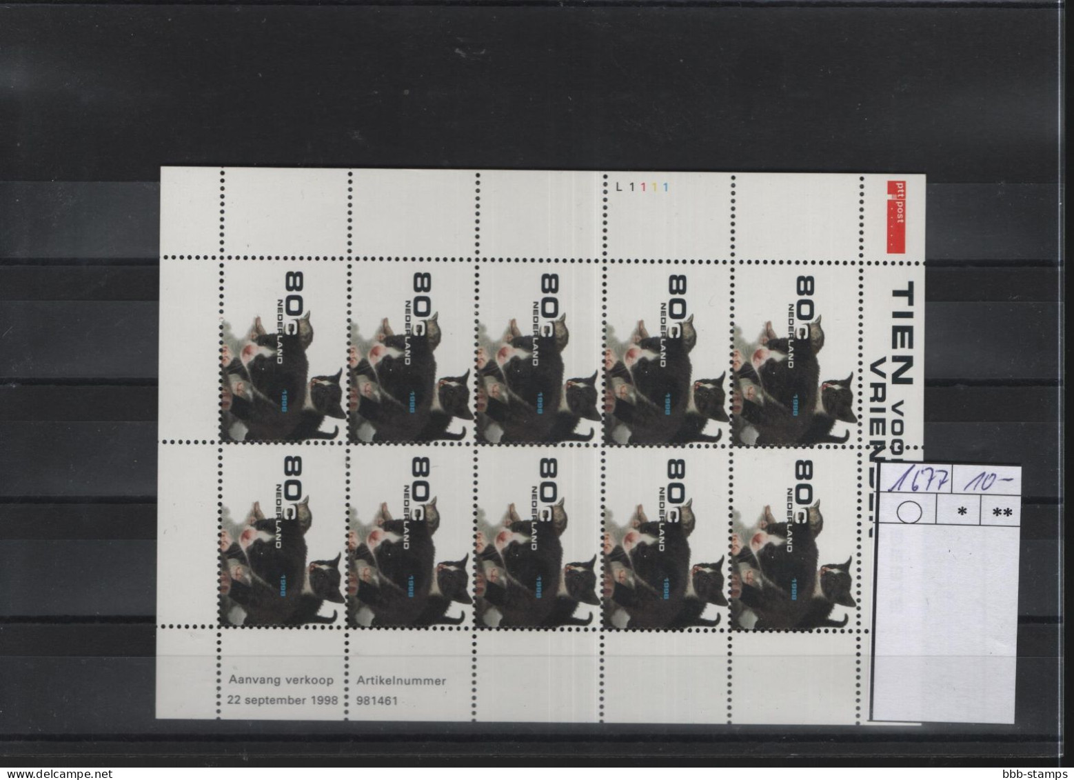 Niederlande Michel Cat.No.  Sheet Mnh/**  1677 - Blocks & Sheetlets