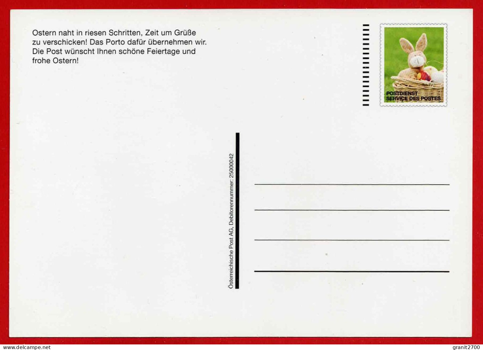 GS Osterpost Für Dich Mit Eingedruckter Marke  - Nicht Gelaufen - Briefkaarten