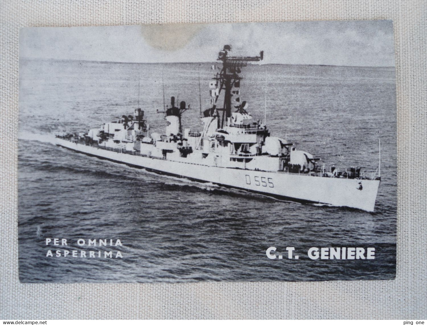 NAVE ANGET PER OMNIA ASPERRIMA C.T. GENIERE CARTOLINA POSTALE CON GAGLIARDETTO 20-6-1971 - 100 - 499 Cartes