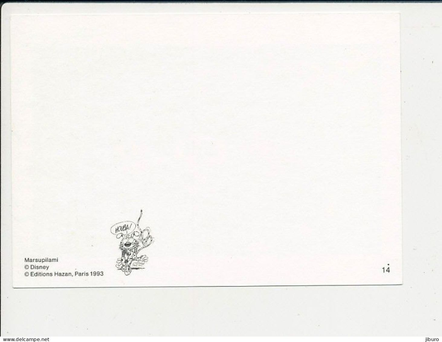 Carte Postale Marsupilami Ours Panda Animal Humour ( Editions Hazan 1993 - N° 14) CP-2/397 - Bandes Dessinées