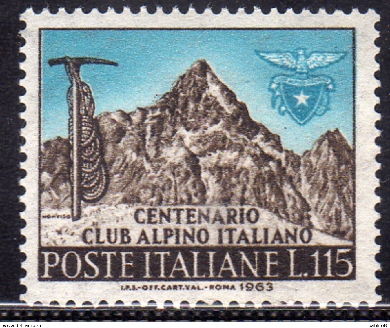 ITALIA REPUBBLICA ITALY REPUBLIC 1963 CLUB ALPINO ITALIANO CAI CENTENARIO CENTENARY MNH - 1961-70: Mint/hinged