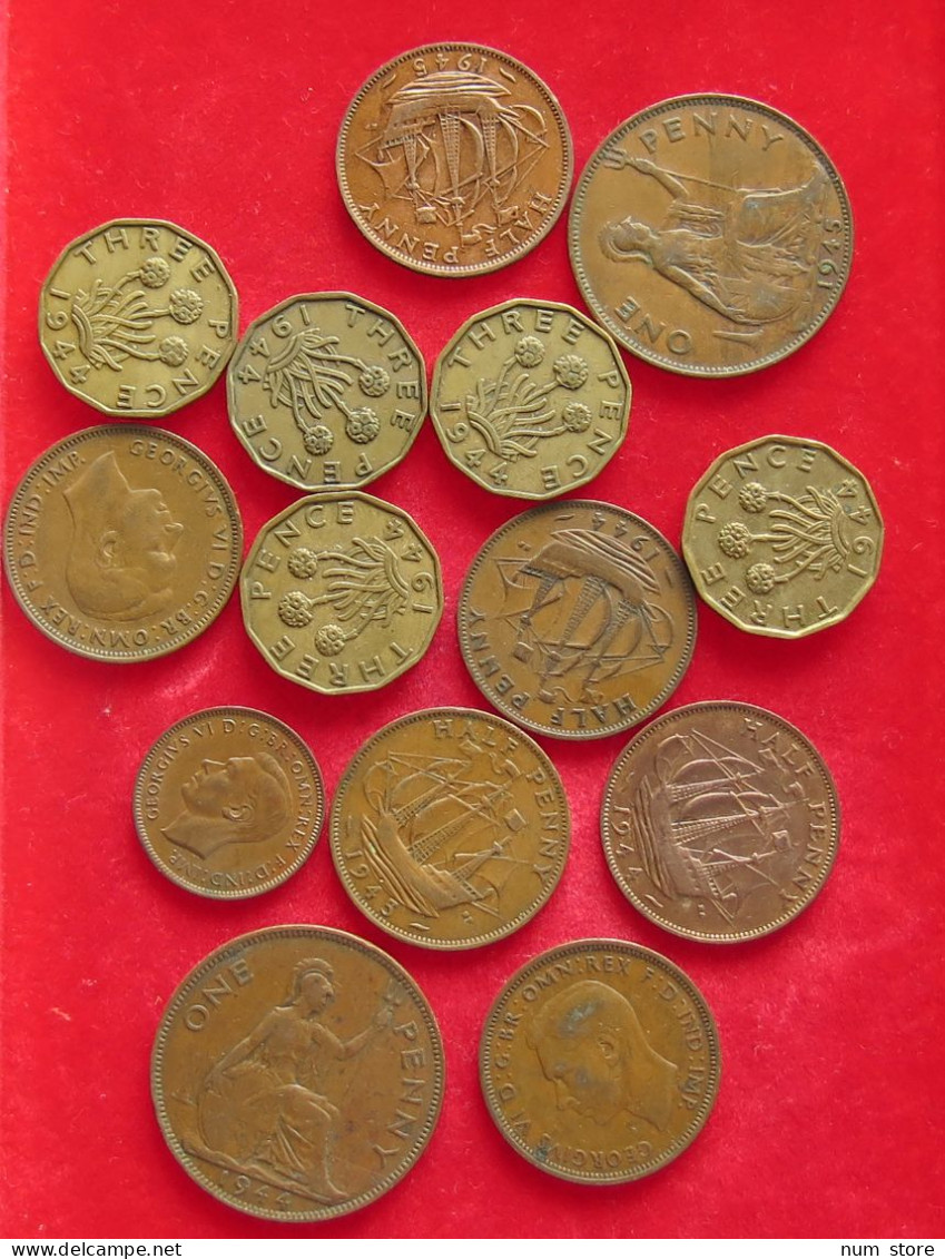 COLLECTION LOT GREAT BRITAIN WW2 1939-1945 14PC 90G #xx40 1364 - Collections