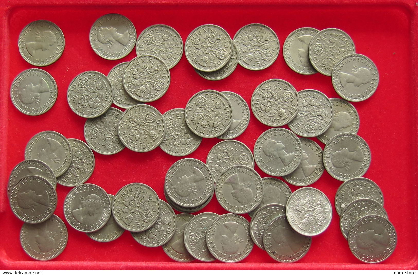 COLLECTION LOT GREAT BRIATIN SIXPENCE 49PC 139G #xx40 1465 - Collections