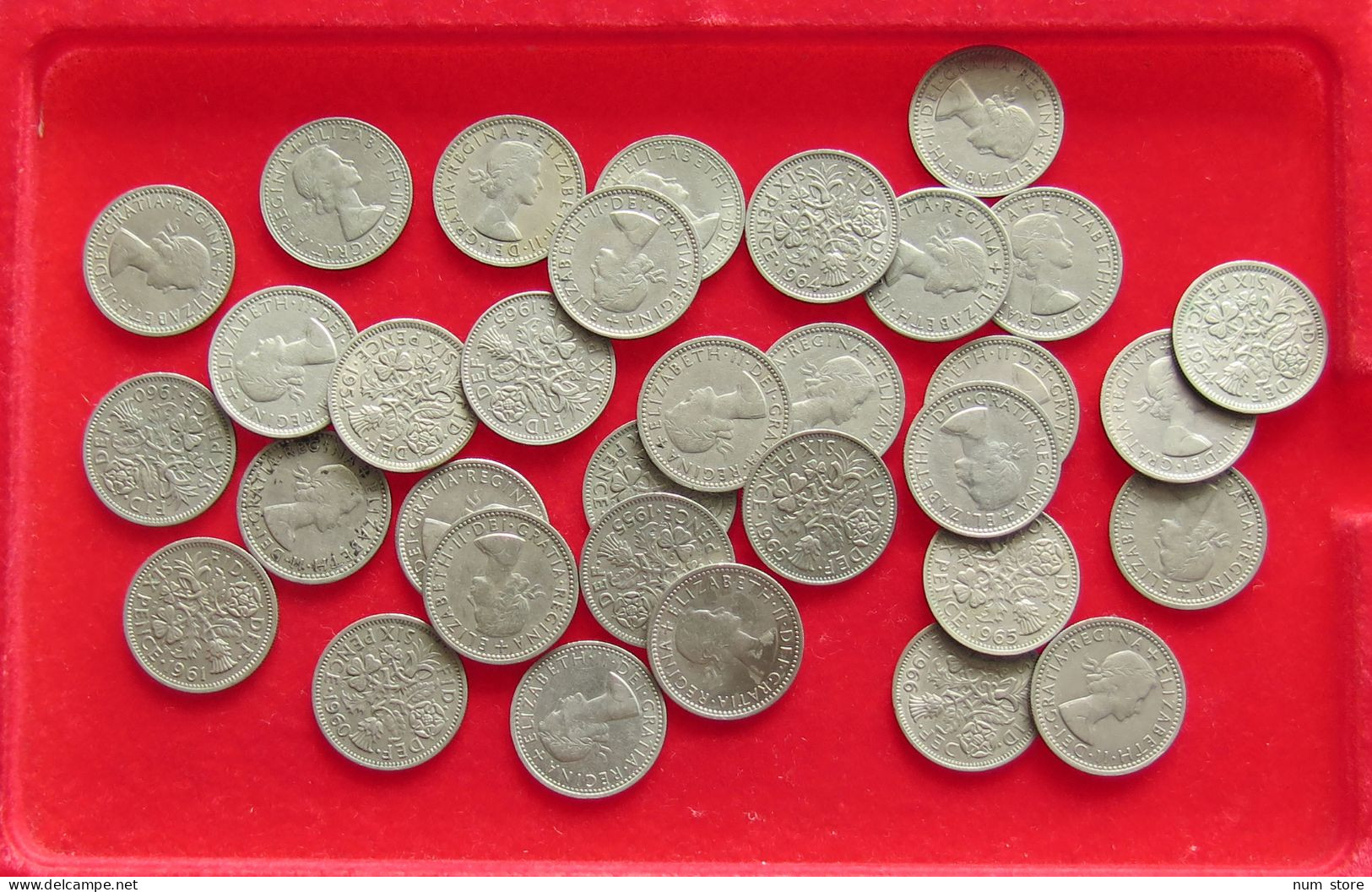 COLLECTION LOT GREAT BRIATIN SIXPENCE 33PC 94G #xx40 1460 - Collezioni