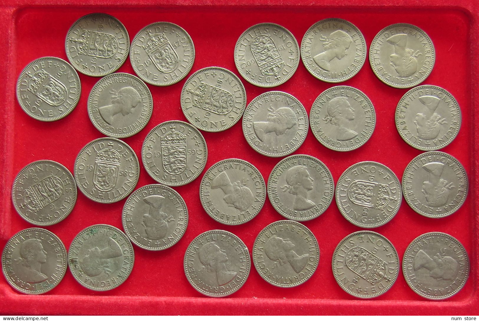 COLLECTION LOT GREAT BRIATIN SHILLING 25PC 141G #xx40 1453 - Colecciones