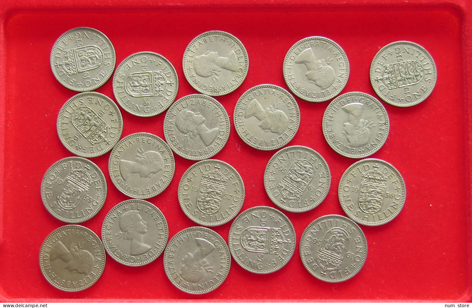 COLLECTION LOT GREAT BRIATIN SHILLING 19PC 108G #xx40 1456 - Colecciones