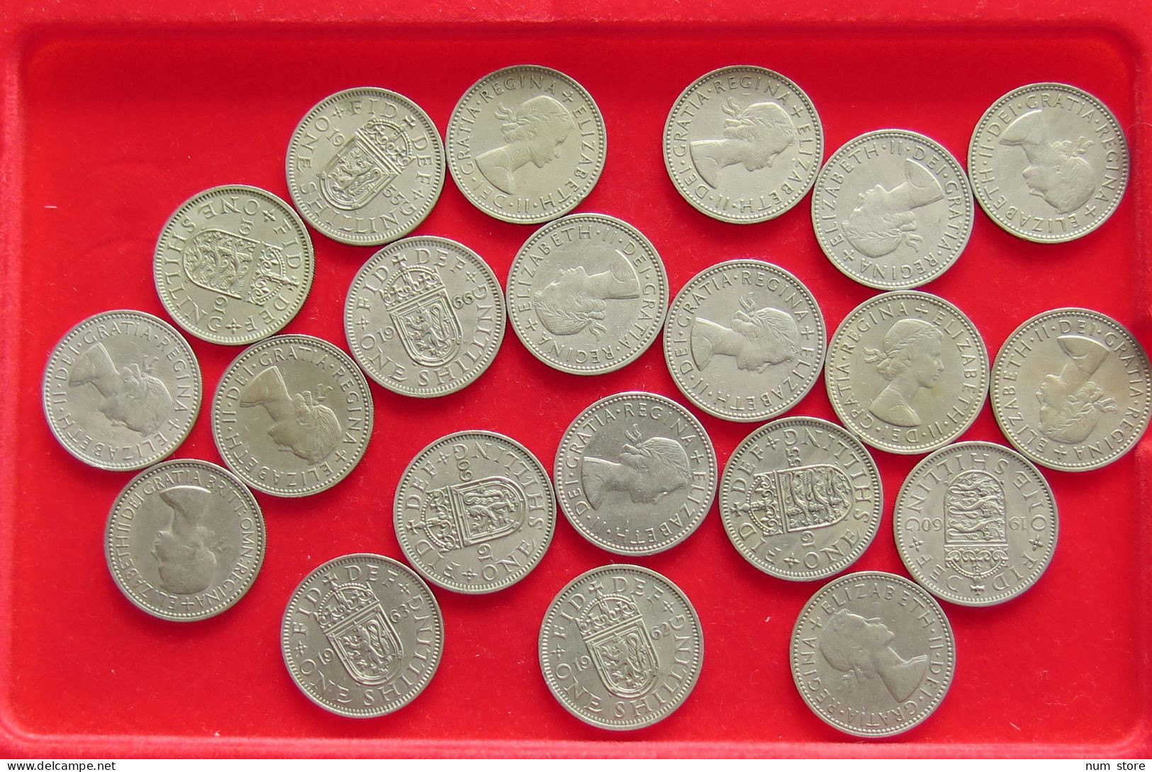 COLLECTION LOT GREAT BRIATIN SHILLING 21PC 119G #xx40 1454 - Colecciones