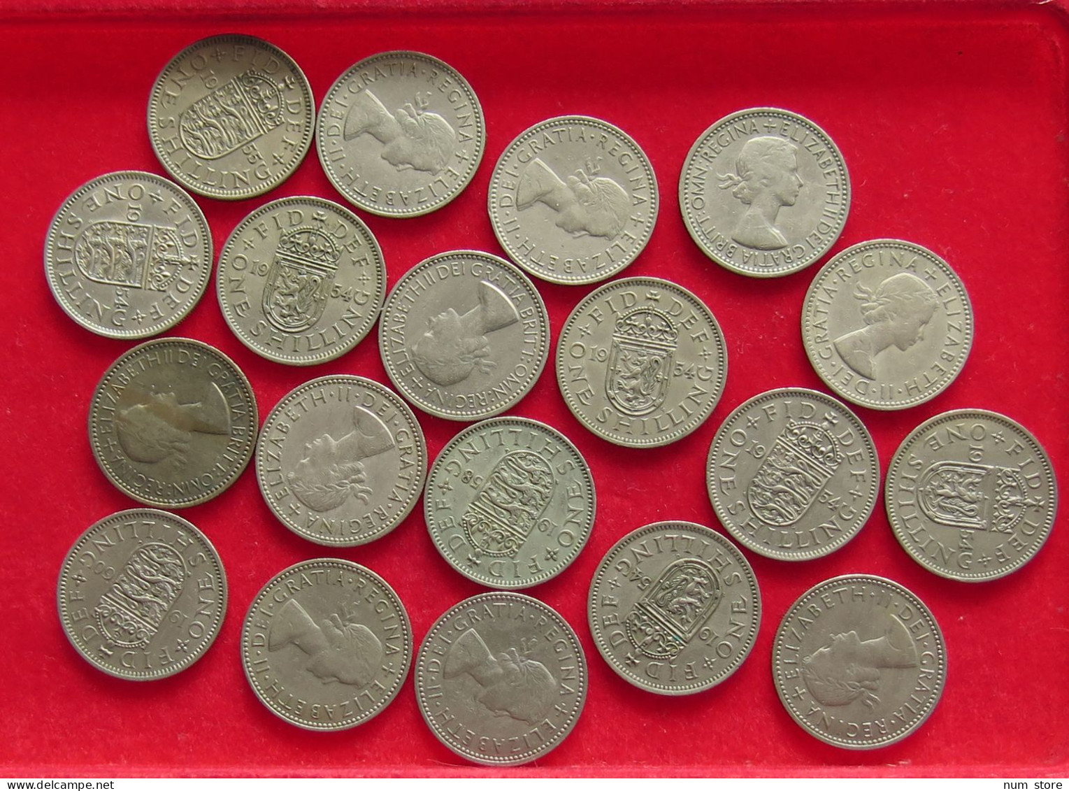 COLLECTION LOT GREAT BRIATIN SHILLING 19PC 107G #xx40 1459 - Colecciones