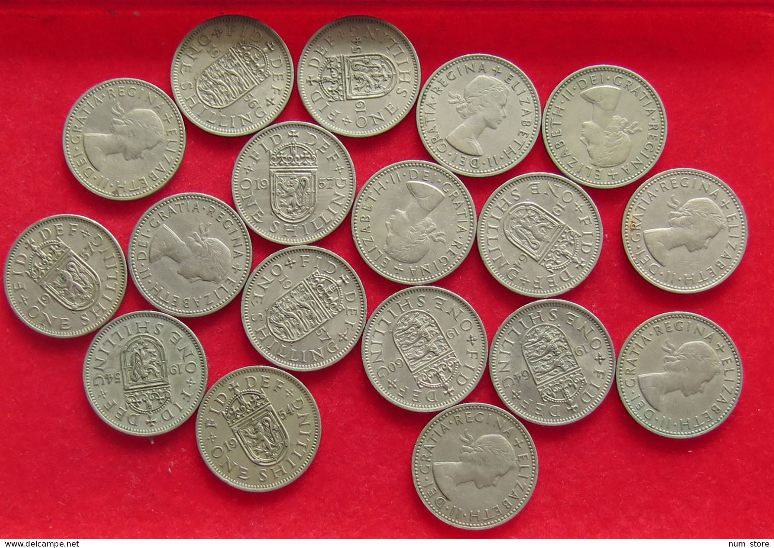 COLLECTION LOT GREAT BRIATIN SHILLING 18PC 103G #xx40 1458 - Verzamelingen