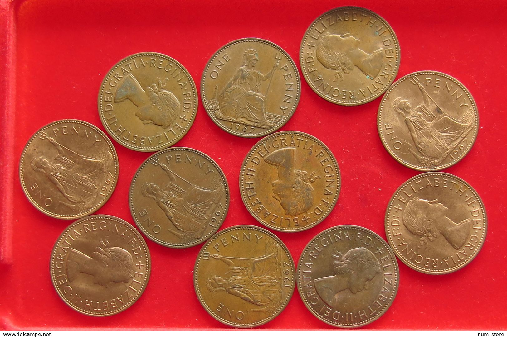 COLLECTION LOT GREAT BRIATIN PENNY TOP 11PC 105G #xx40 1447 - Verzamelingen