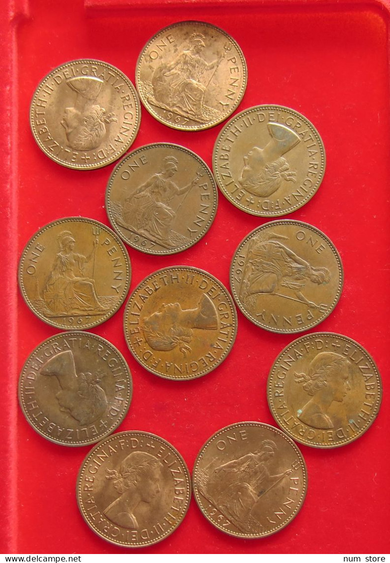 COLLECTION LOT GREAT BRIATIN PENNY TOP 11PC 105G #xx40 1447 - Sammlungen