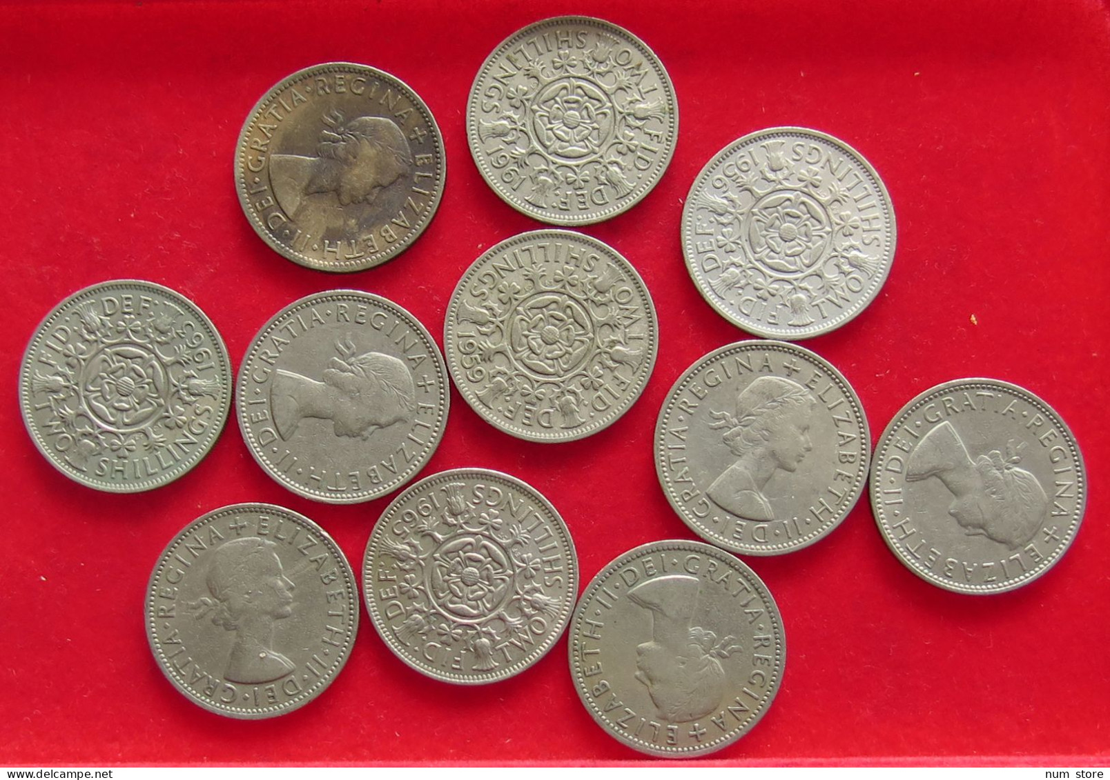 COLLECTION LOT GREAT BRIATIN 2 SHILLINGS 11PC 124G #xx40 1449 - Colecciones