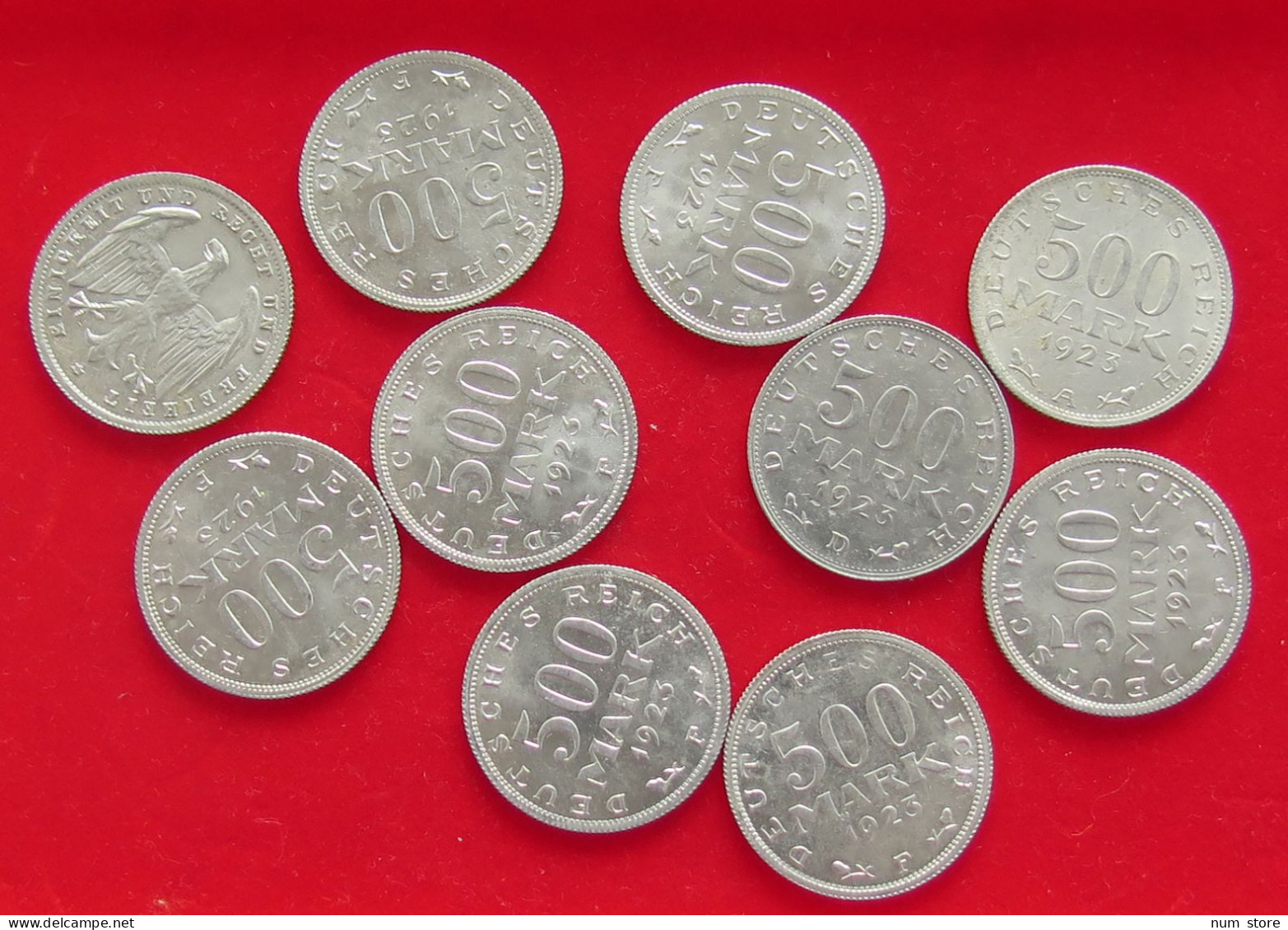 COLLECTION LOT GERMANY WEIMAR 500 MARK 10PC 17G #xx40 1129 - Verzamelingen