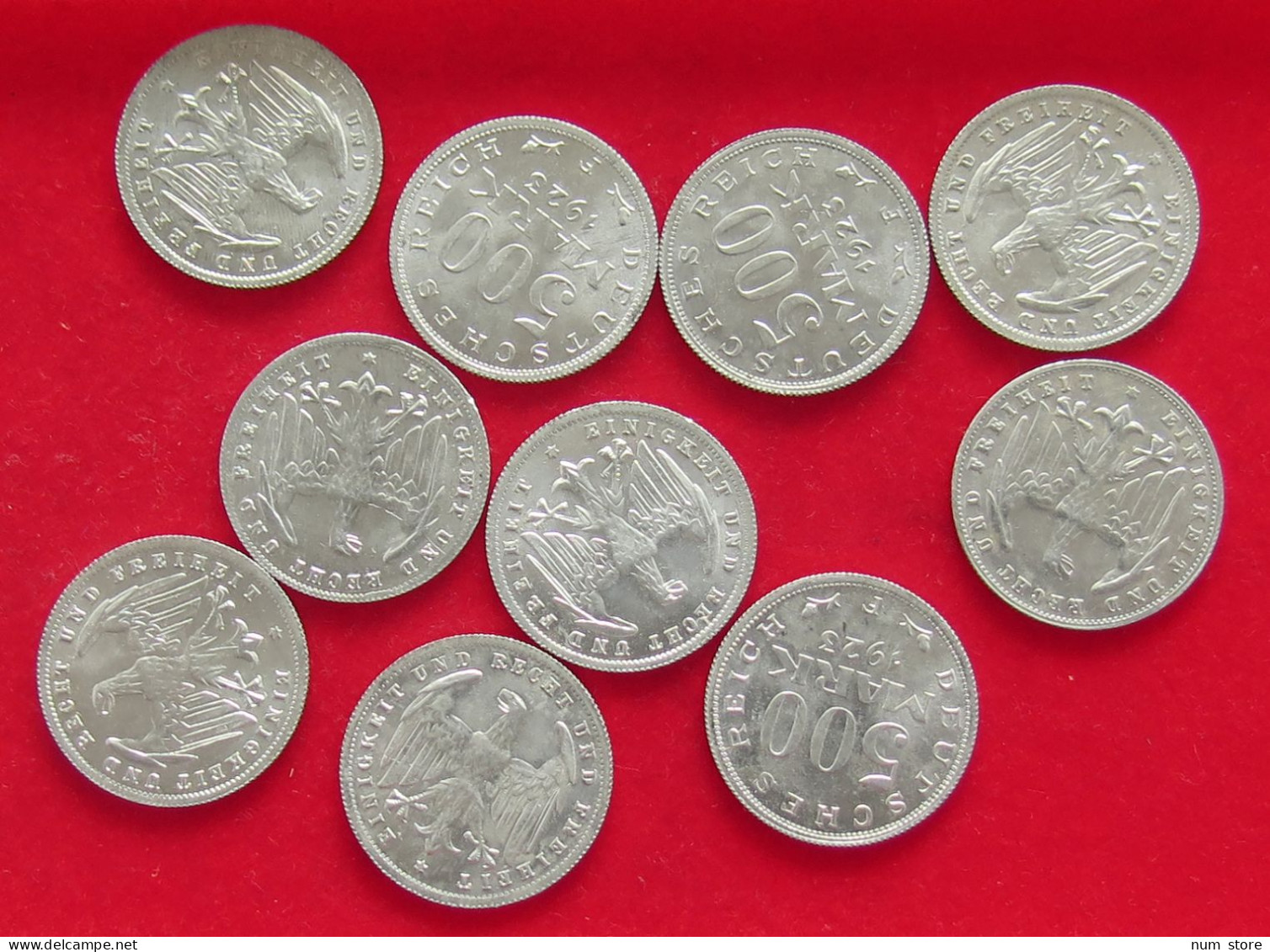 COLLECTION LOT GERMANY WEIMAR 500 MARK 10PC 21G #xx40 1123 - Colecciones