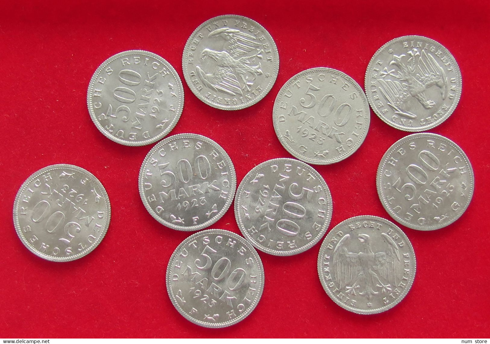 COLLECTION LOT GERMANY WEIMAR 500 MARK 10PC 17G #xx40 1127 - Sammlungen