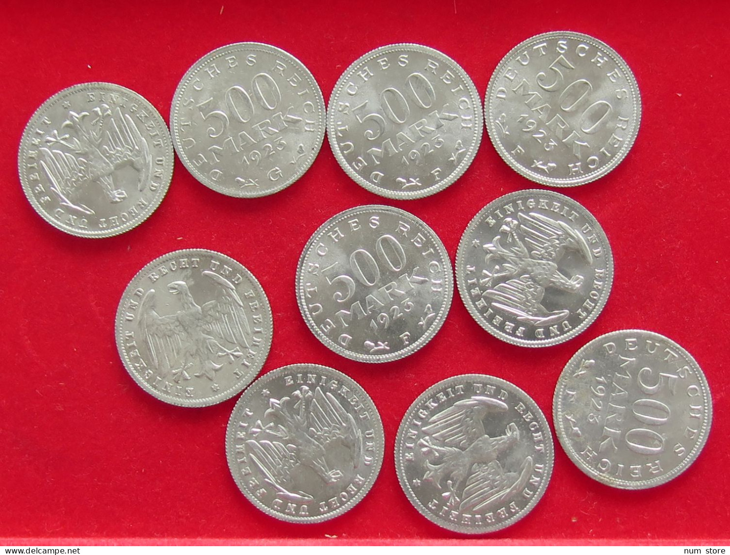 COLLECTION LOT GERMANY WEIMAR 500 MARK 10PC 17G #xx40 1126 - Collections