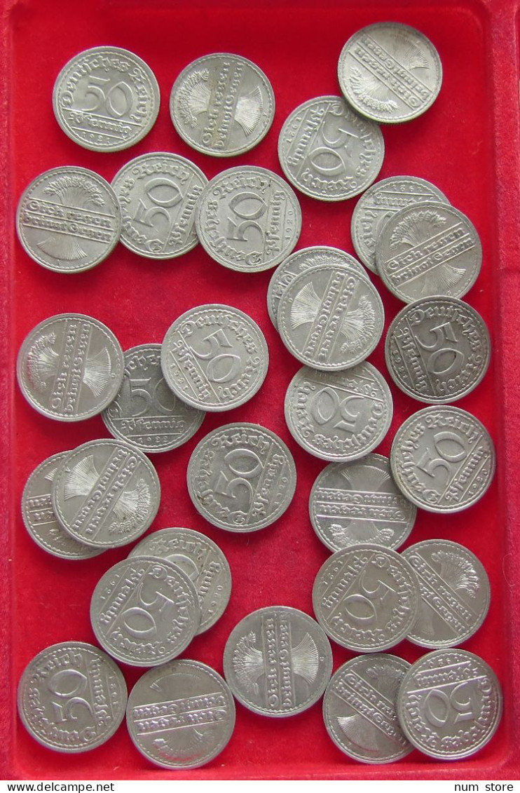 COLLECTION LOT GERMANY WEIMAR 50 PFENNIG 30PC 50G #xx40 1173 - Collections