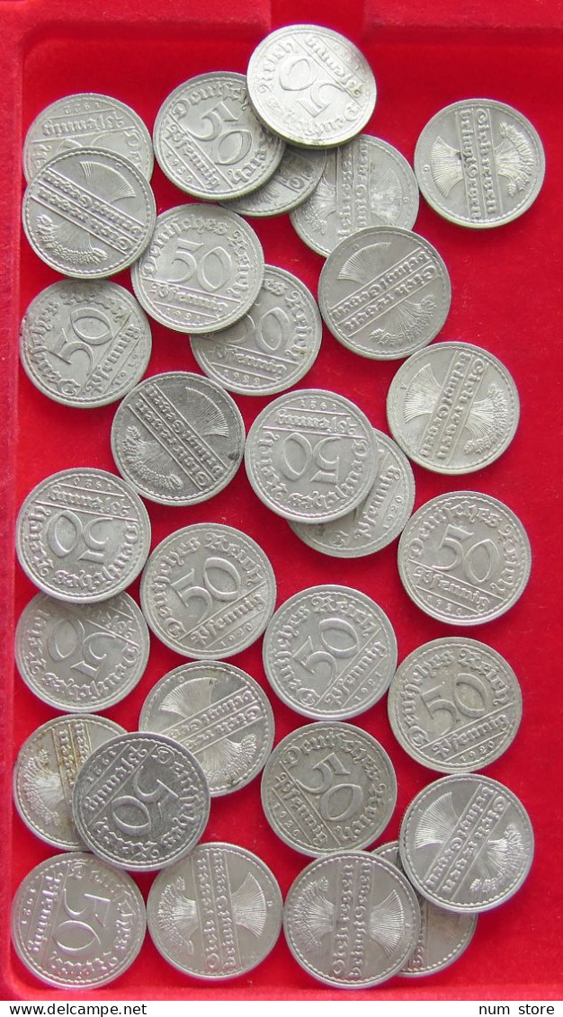 COLLECTION LOT GERMANY WEIMAR 50 PFENNIG 30PC 50G #xx40 1171 - Collections