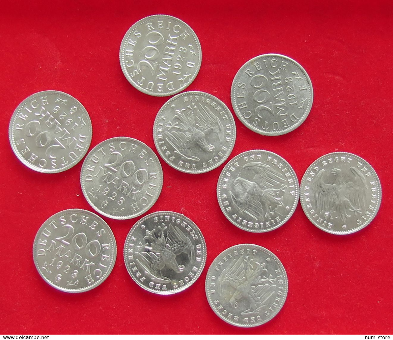 COLLECTION LOT GERMANY WEIMAR 200 MARK 10PC 11G #xx40 1152 - Collections