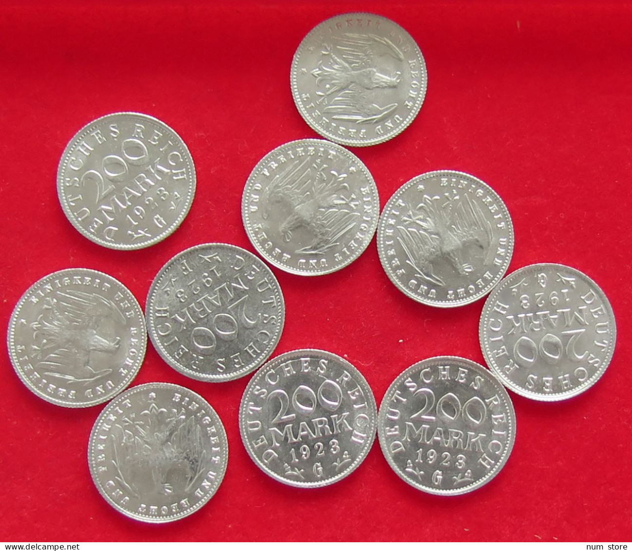 COLLECTION LOT GERMANY WEIMAR 200 MARK 10PC 11G #xx40 1154 - Colecciones