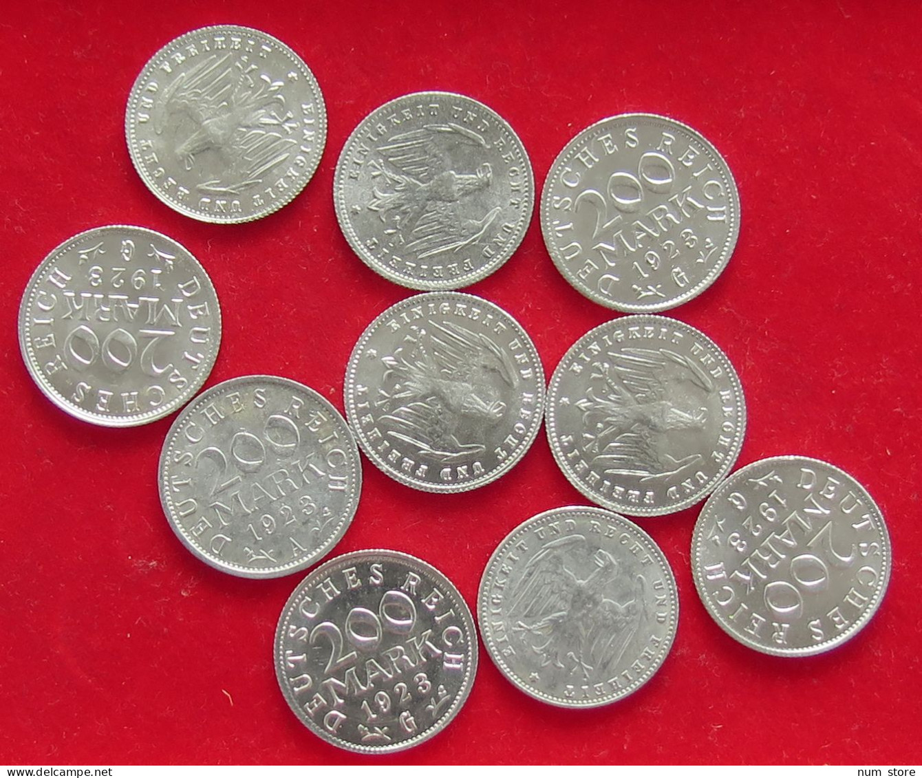 COLLECTION LOT GERMANY WEIMAR 200 MARK 10PC 11G #xx40 1158 - Colecciones