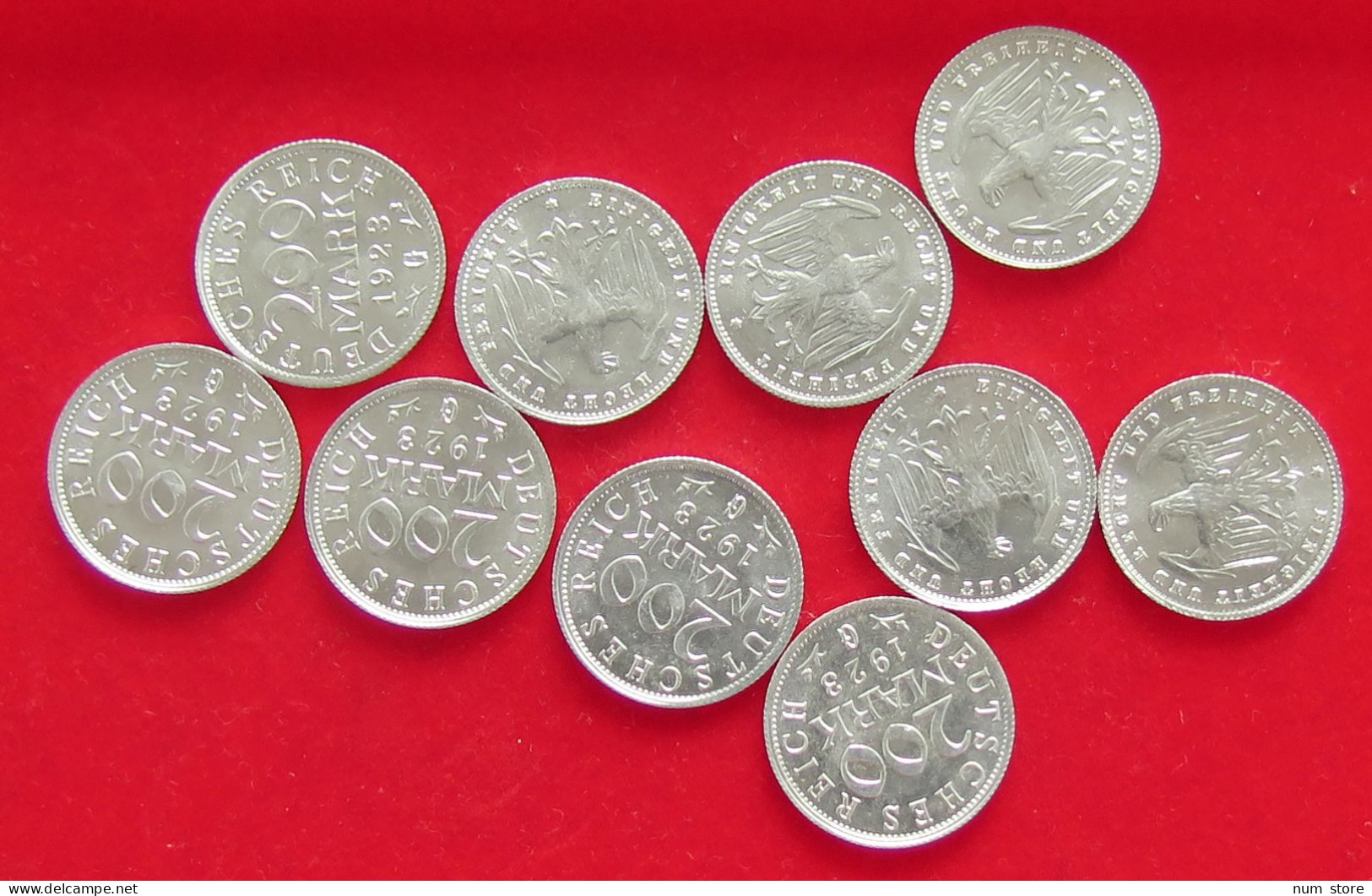 COLLECTION LOT GERMANY WEIMAR 200 MARK 10PC 11G #xx40 1153 - Collections