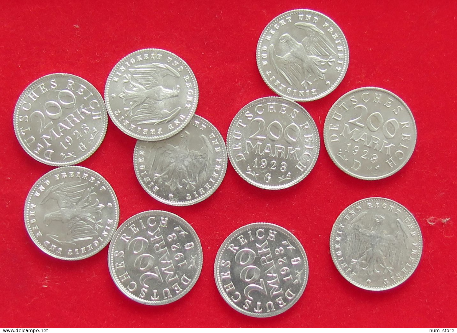 COLLECTION LOT GERMANY WEIMAR 200 MARK 10PC 11G #xx40 1150 - Colecciones