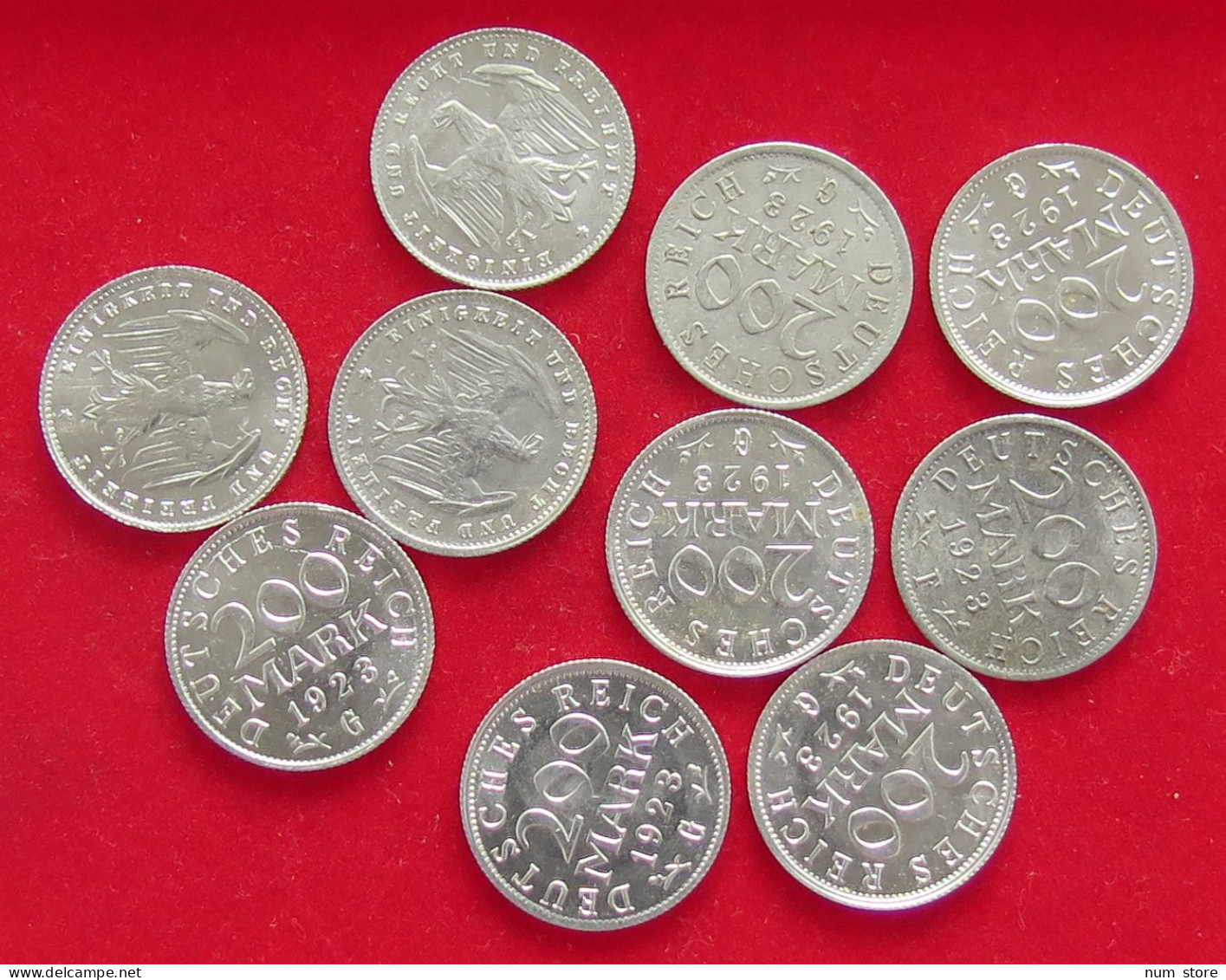 COLLECTION LOT GERMANY WEIMAR 200 MARK 10PC 11G #xx40 1145 - Colecciones