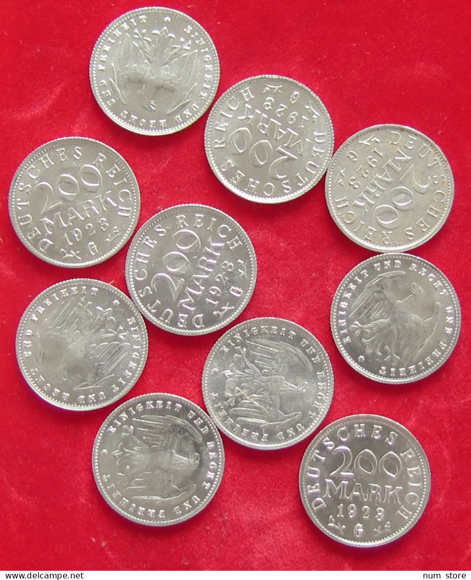 COLLECTION LOT GERMANY WEIMAR 200 MARK 10PC 11G #xx40 1143 - Collezioni