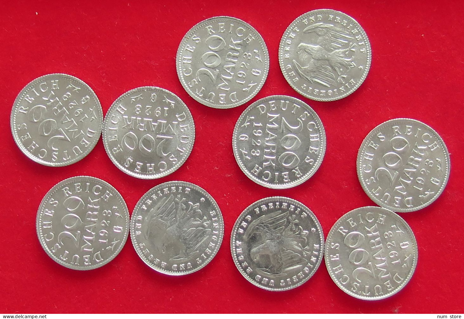 COLLECTION LOT GERMANY WEIMAR 200 MARK 10PC 11G #xx40 1140 - Collezioni